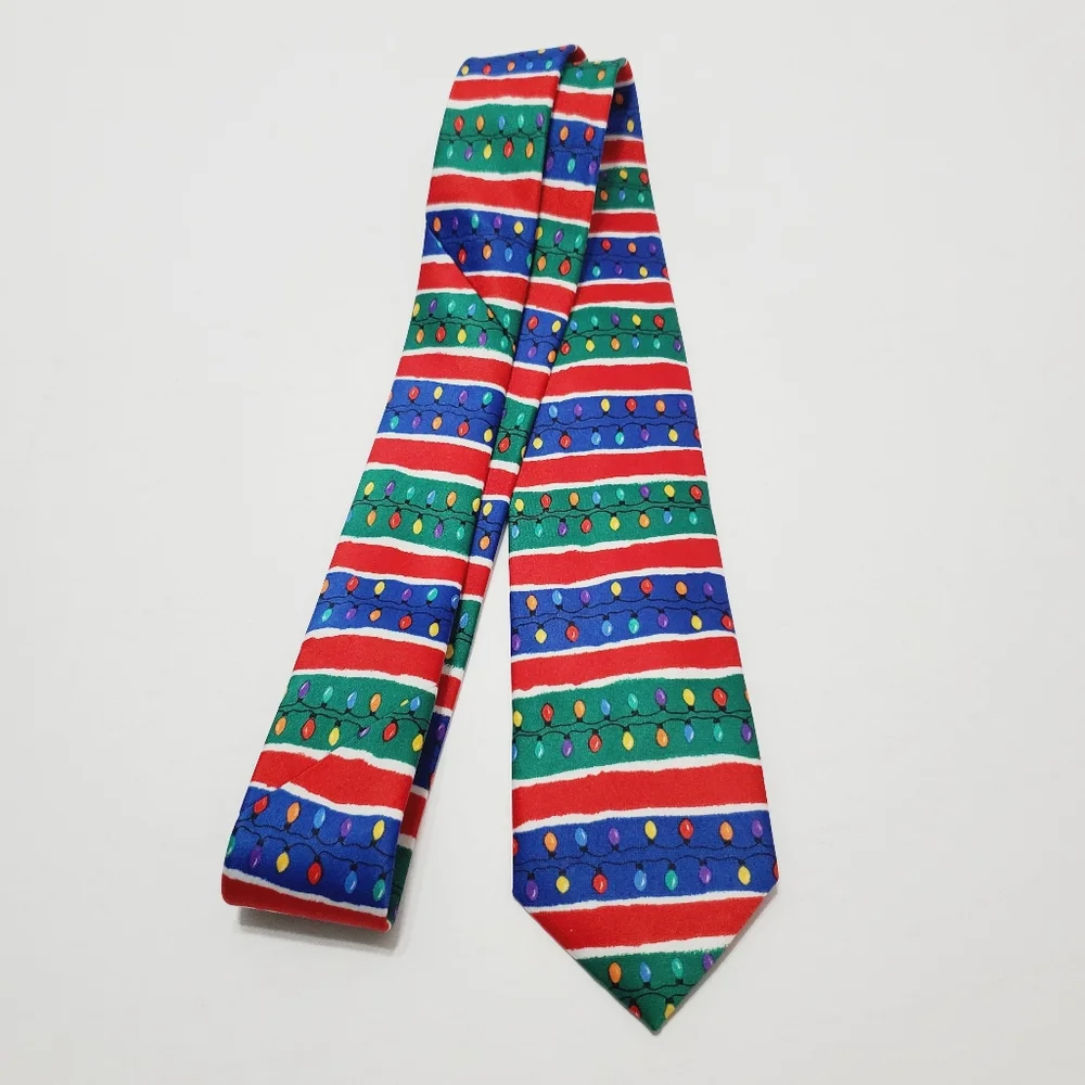 Hohoho Necktie Multicolor Geometric Pattern Boy's Christmas Neck Tie 48x2.25